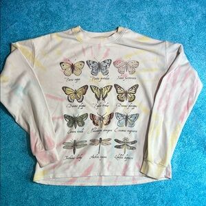 Butterfly and Dragonfly Graphic Sweatshirt
